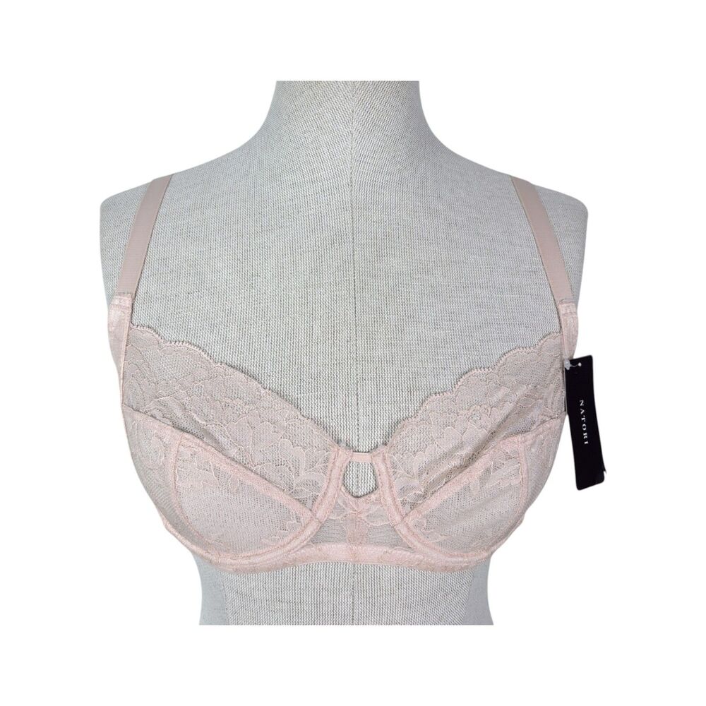 NWT Natori Statement Bra sz 32C * Cameo Rose / Cashmere Underwire Lace Bra